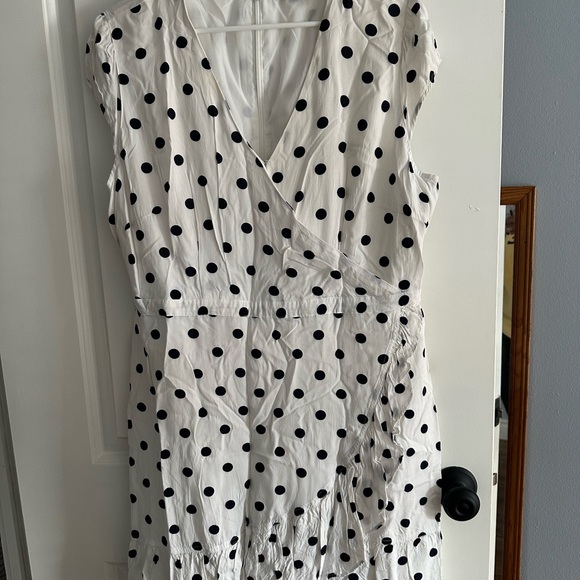 J. Crew Asymmetrical Polka Dot Dress - Black & White - Picture 1 of 3
